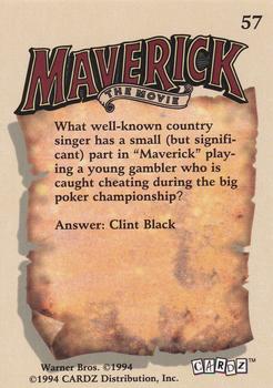 1994 Cardz Maverick Movie #57 What well-known country singer Back
