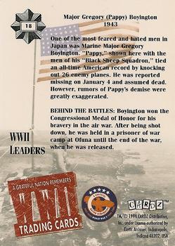 1994 Cardz World War II #18 Major Gregory (Pappy) Boyington Back