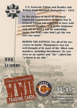 1994 Cardz World War II #24 U.S. Generals Patton and Bradley and British Field Marshall Montgomery Back