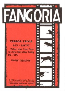 1992 Comic Images Fangoria Starlog #63 Savini Back