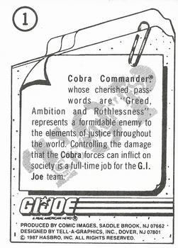 1987 Comic Images G.I. Joe #1 Cobra Commander Back