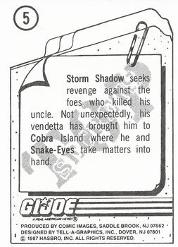 1987 Comic Images G.I. Joe #5 Storm Shadow Back