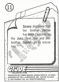 1987 Comic Images G.I. Joe #11 Zarana Back