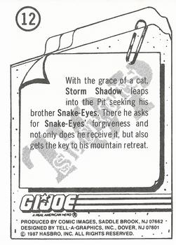1987 Comic Images G.I. Joe #12 Storm Shadow Back