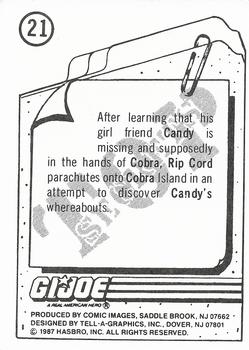 1987 Comic Images G.I. Joe #21 Rip Cord Back