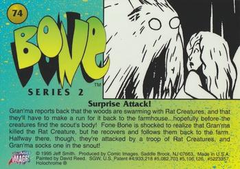 1995 Comic Images Bone Series 2 All-Chromium #74 Surprise Attack! Back
