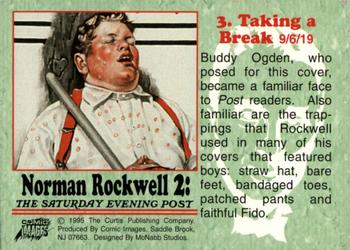 1995 Comic Images Norman Rockwell Series 2 #3 Taking a Break Back