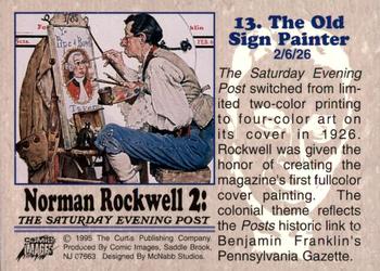 1995 Comic Images Norman Rockwell Series 2 #13 The Old Sign Painter Back