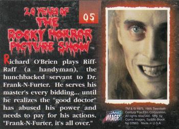 1995 Comic Images 20 Years of the Rocky Horror Picture Show #5 Richard O'Brien plays Riff-Raff (a handyman), Back