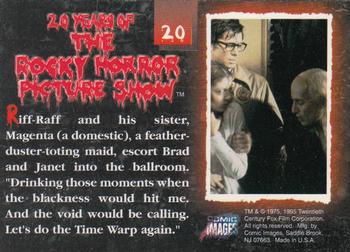 1995 Comic Images 20 Years of the Rocky Horror Picture Show #20 Riff-Raff and his sister, Magenta (a domestic) Back
