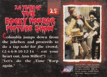 1995 Comic Images 20 Years of the Rocky Horror Picture Show #25 Columbia jumps down from the jukebox and proce Back