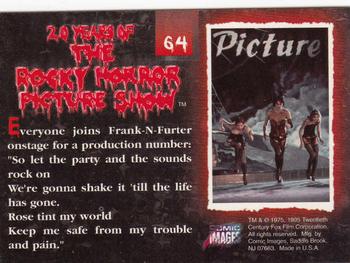 1995 Comic Images 20 Years of the Rocky Horror Picture Show #64 Everyone joins Frank-N-Furter onstage for a pr Back