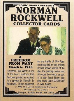 1993 Comic Images Norman Rockwell Saturday Evening Post #4 Freedom From Want Back