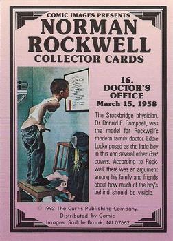 1993 Comic Images Norman Rockwell Saturday Evening Post #16 Doctor's Office Back