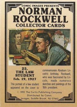 1993 Comic Images Norman Rockwell Saturday Evening Post #25 The Law Student Back