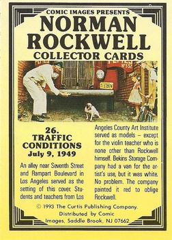 1993 Comic Images Norman Rockwell Saturday Evening Post #26 Traffic Conditions Back
