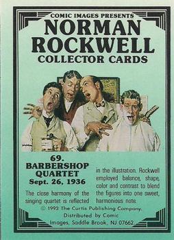 1993 Comic Images Norman Rockwell Saturday Evening Post #69 Barbershop Quartet Back