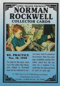 1993 Comic Images Norman Rockwell Saturday Evening Post #83 Practice Back
