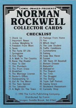 1993 Comic Images Norman Rockwell Saturday Evening Post #90 Checklist Front