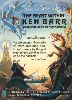 1994 Comic Images Ken Barr the Beast Within #3 Metamorphosis Back