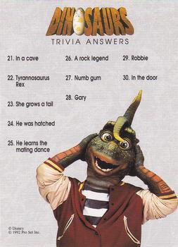 1992 Pro Set Dinosaurs - Trivia Questions #3 Trivia Questions 21-30 Back