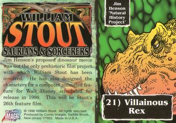 1996 Comic Images William Stout 3: Saurians and Sorcerers #21 Villainous Rex Back