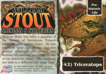 1996 Comic Images William Stout 3: Saurians and Sorcerers #42 Triceratops Back