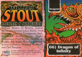 1996 Comic Images William Stout 3: Saurians and Sorcerers #66 Dragon of Infinity Back