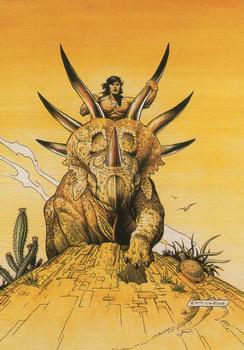 1996 Comic Images William Stout 3: Saurians and Sorcerers #81 Styracosaurus Rider Front