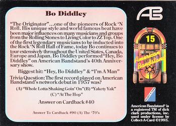 1993 Collect-A-Card American Bandstand #15 Bo Diddley Back