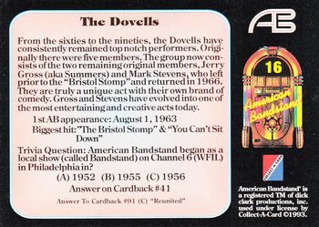 1993 Collect-A-Card American Bandstand #16 The Dovells Back