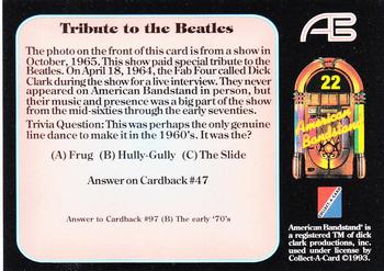 1993 Collect-A-Card American Bandstand #22 Tribute to the Beatles Back