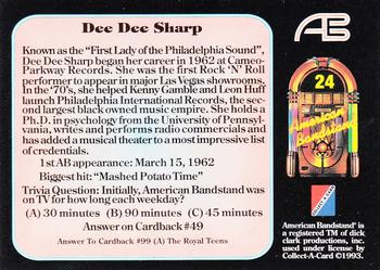 1993 Collect-A-Card American Bandstand #24 Dee Dee Sharp Back
