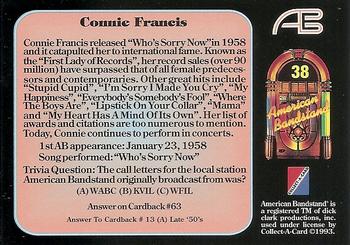 1993 Collect-A-Card American Bandstand #38 Connie Francis Back