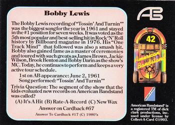 1993 Collect-A-Card American Bandstand #42 Bobby Lewis Back