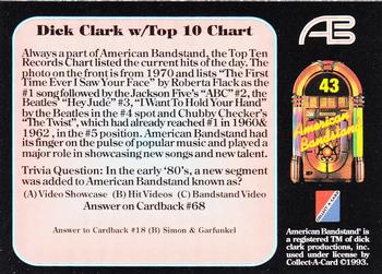 1993 Collect-A-Card American Bandstand #43 Dick Clark Back