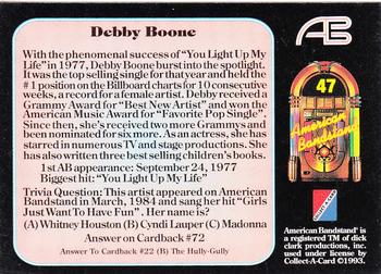 1993 Collect-A-Card American Bandstand #47 Debby Boone Back