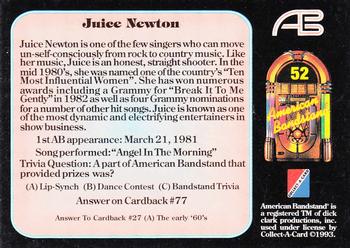 1993 Collect-A-Card American Bandstand #52 Juice Newton Back