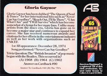 1993 Collect-A-Card American Bandstand #65 Gloria Gaynor Back