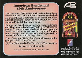 1993 Collect-A-Card American Bandstand #67 10th Anniversary Back