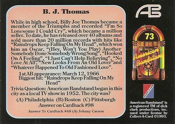 1993 Collect-A-Card American Bandstand #73 B.J. Thomas Back