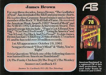 1993 Collect-A-Card American Bandstand #78 James Brown Back
