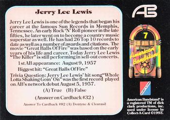 1993 Collect-A-Card American Bandstand #7 Jerry Lee Lewis Back
