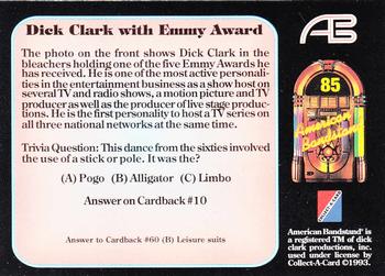 1993 Collect-A-Card American Bandstand #85 Dick Clark Back