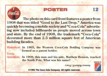 1993 Collect-A-Card Coca-Cola Collection Series 1 #12 Poster Back