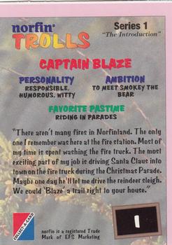 1993 Collect-A-Card Norfin Trolls #1 Captain Blaze Back