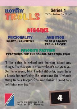 1993 Collect-A-Card Norfin Trolls #4 Higgins Back