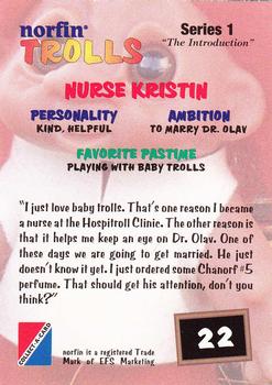 1993 Collect-A-Card Norfin Trolls #22 Nurse Kristin Back