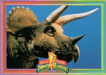 1994 Collect-A-Card Mighty Morphin Power Rangers (Walmart) #10 Triceratops Dinosaur Front