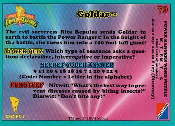1994 Collect-A-Card Mighty Morphin Power Rangers (Walmart) #79 Goldar Back